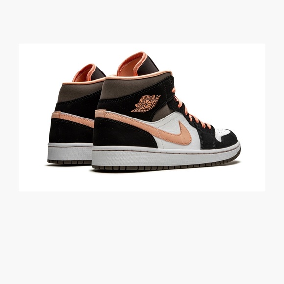 NWT Women’s Air Jordan 1 Mid SE Sneaker, size 8, white/apricot/agate-black. - Picture 9 of 11